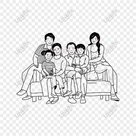 larawan ng pamilya clipart black and white